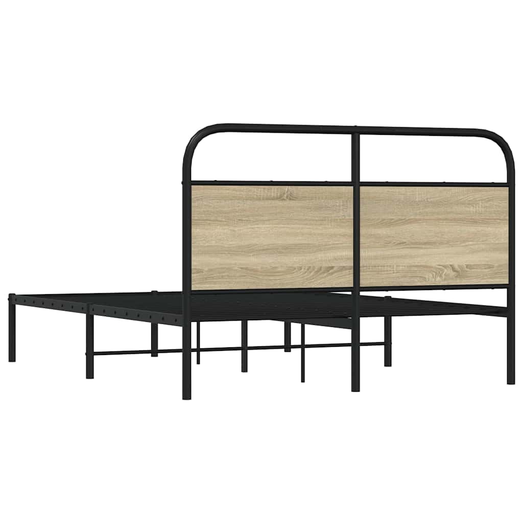 Bed Frame Without Mattress 140x200 cm Sonoma Oak Engineered Wood