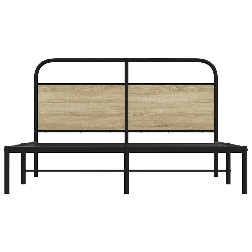 Bed Frame Without Mattress 150x200 cm King Size Sonoma Oak Engineered Wood