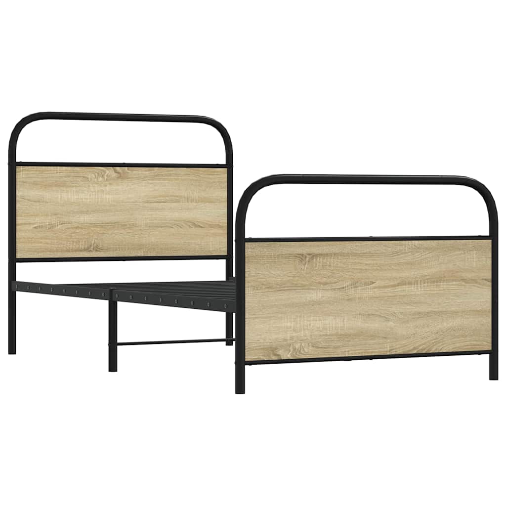 Bed Frame Without Mattress 100x190 cm Sonoma Oak Engineered Wood