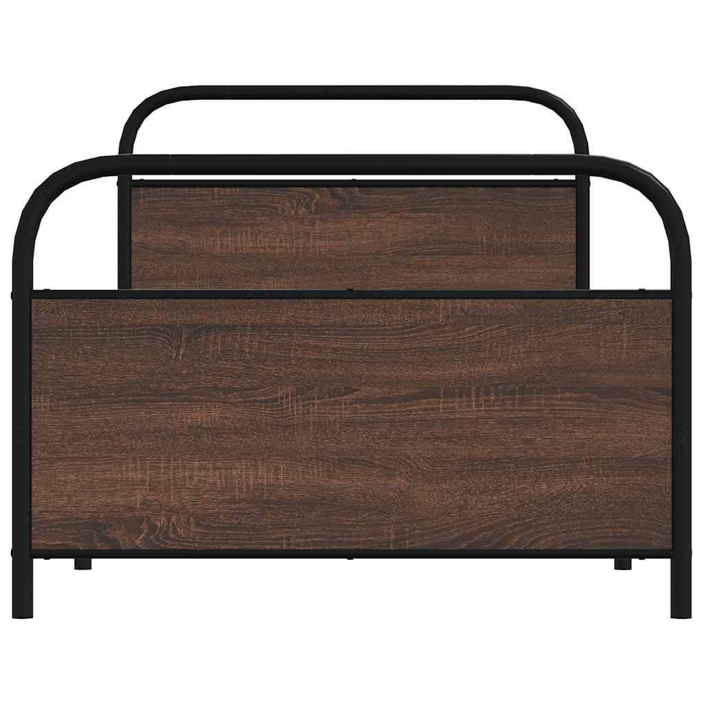Bed Frame Without Mattress 100x200 cm Brown Oak Engineered Wood