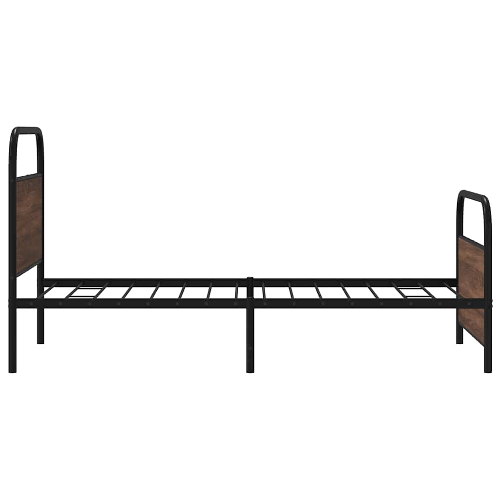 Bed Frame Without Mattress 100x200 cm Brown Oak Engineered Wood