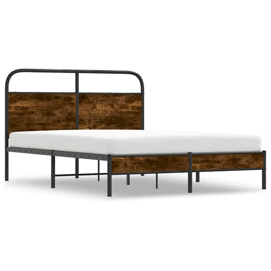 Bed Frame Without Mattress 120x200 cm Smoked Oak Engineered Wood