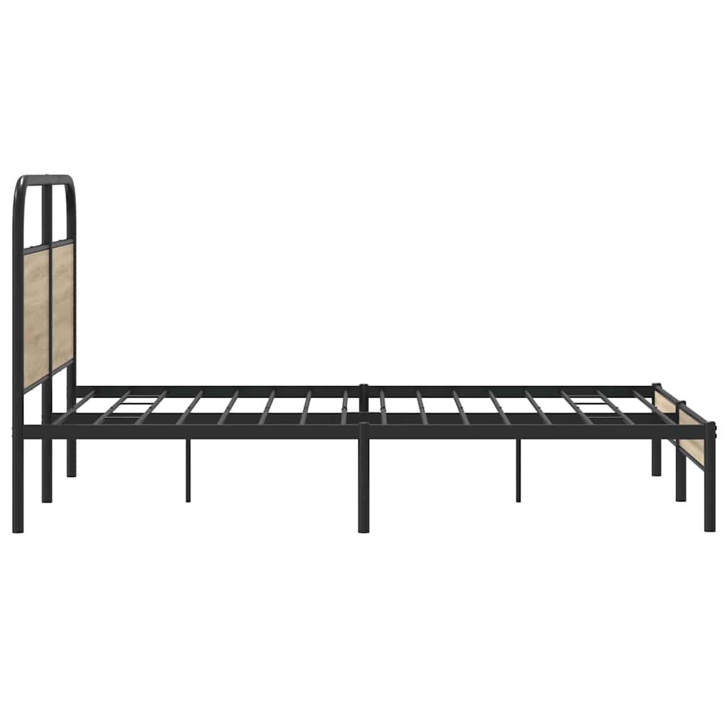 Bed Frame Without Mattress 140x190 cm Smoked Oak Engineered Wood