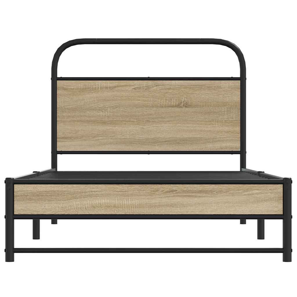 Bed Frame Without Mattress 90x190 cm Smoked Oak Engineered Wood