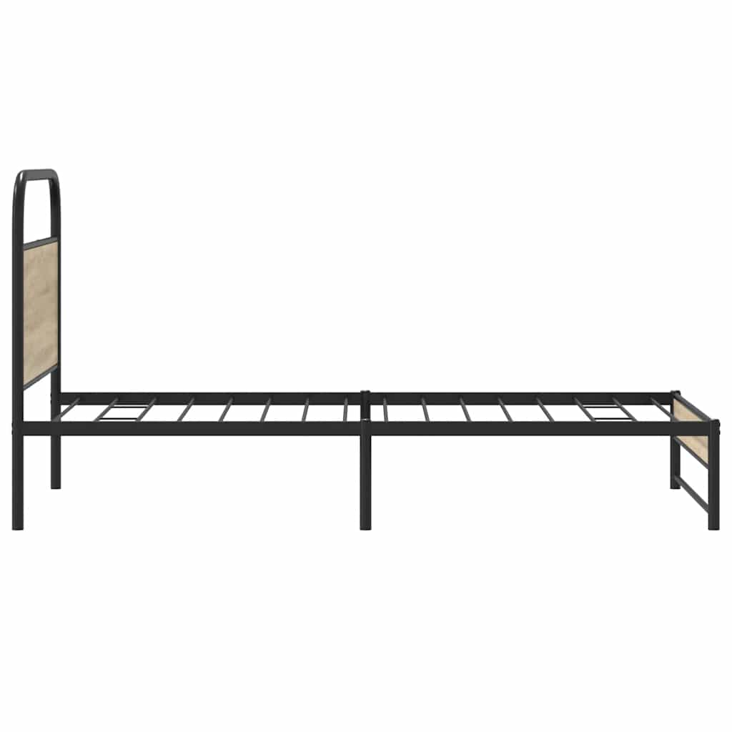 Bed Frame Without Mattress 90x190 cm Smoked Oak Engineered Wood