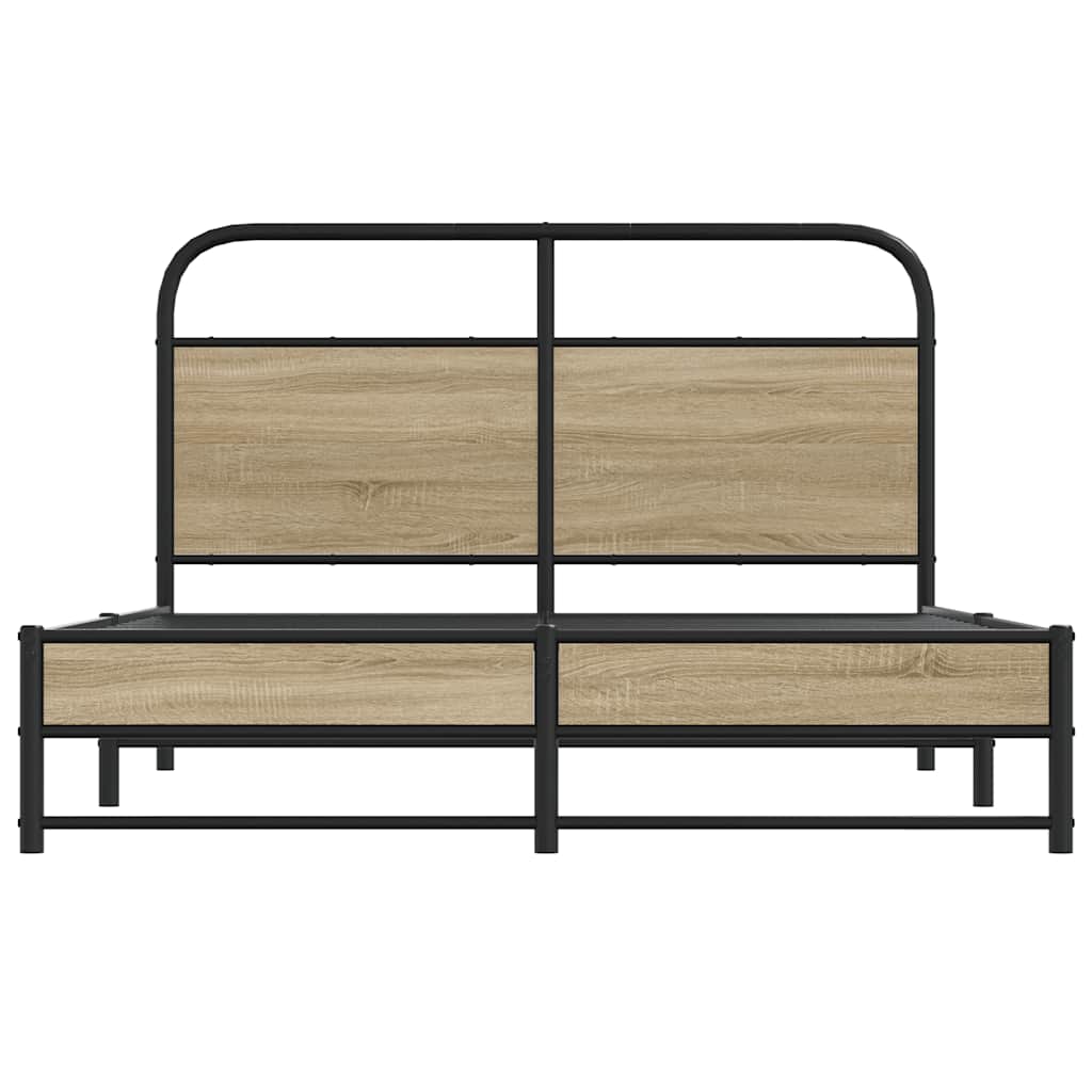 Bed Frame Without Mattress 120x200 cm Smoked Oak Engineered Wood