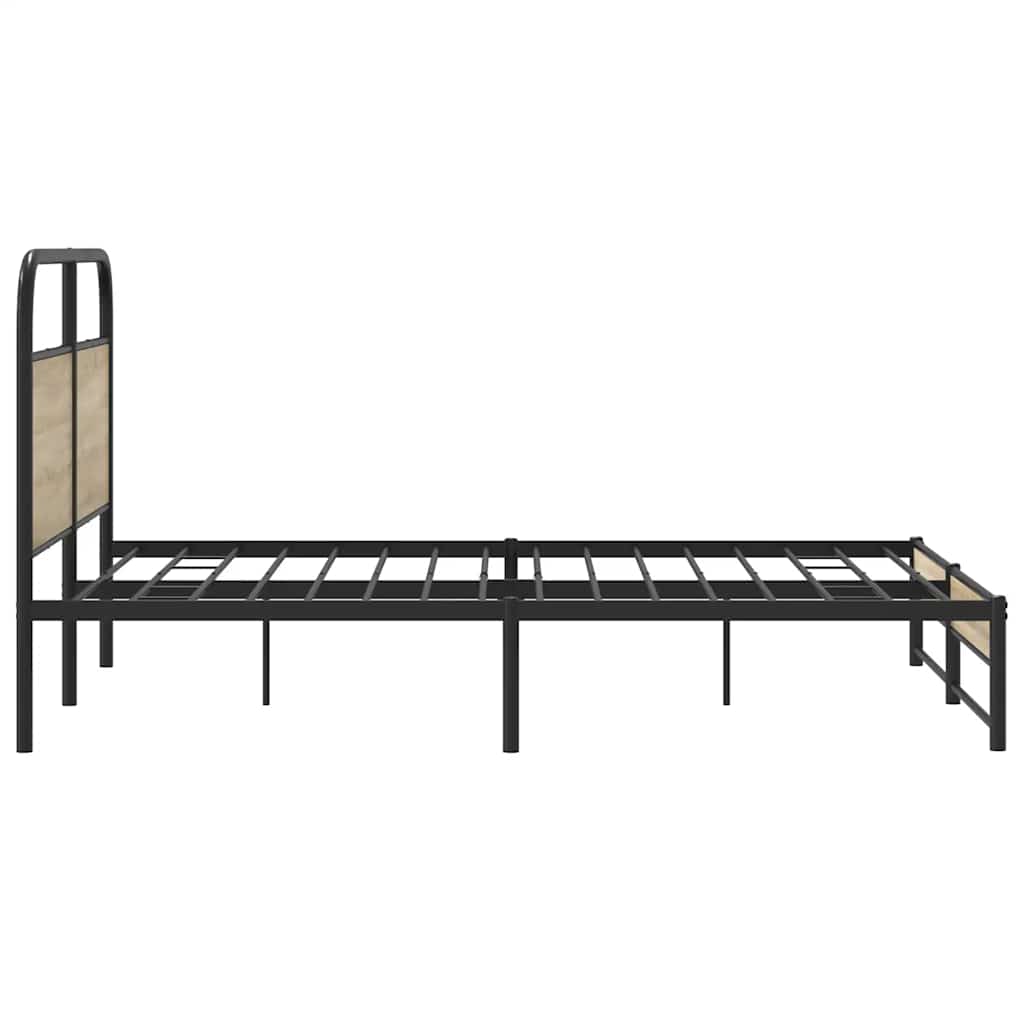 Bed Frame Without Mattress 150x200 cm Smoked Oak Engineered Wood