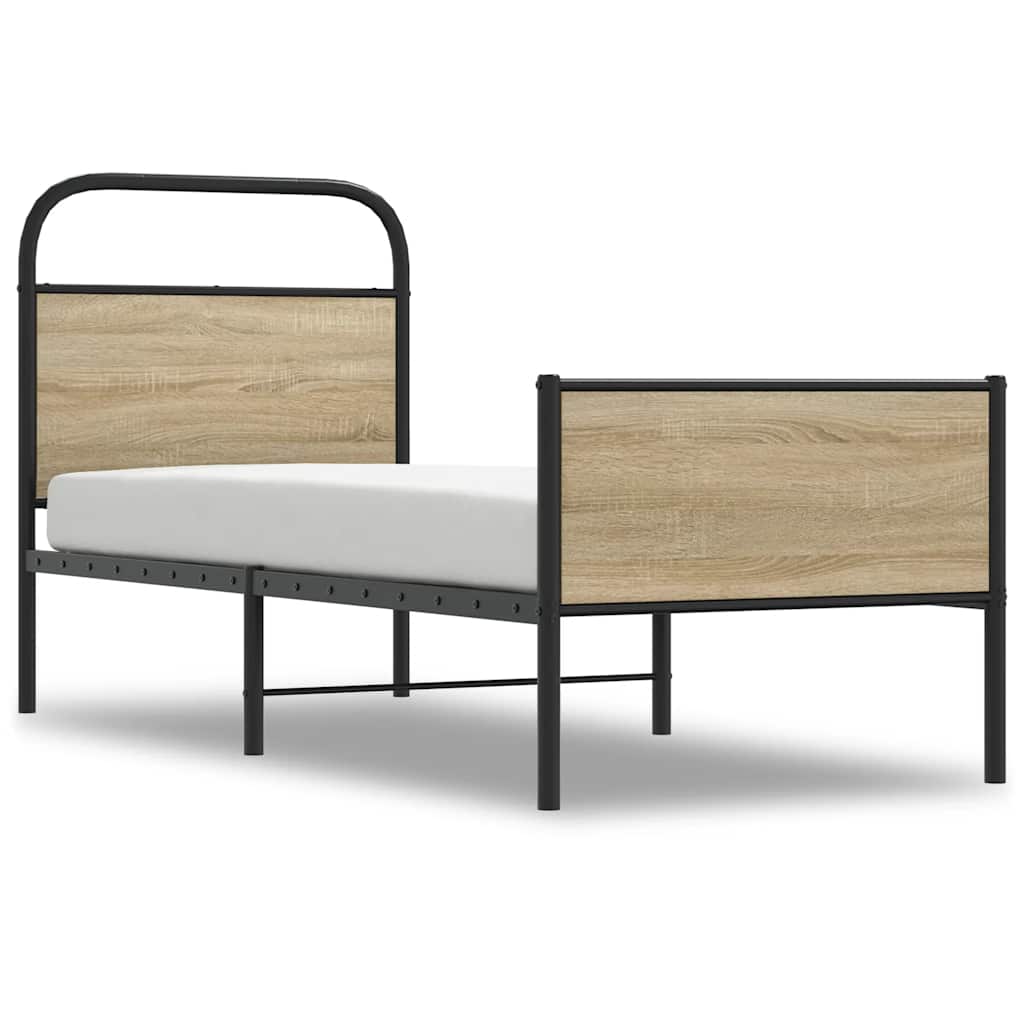 Bed Frame without Mattress 90x190 cm Sonoma Oak Engineered Wood