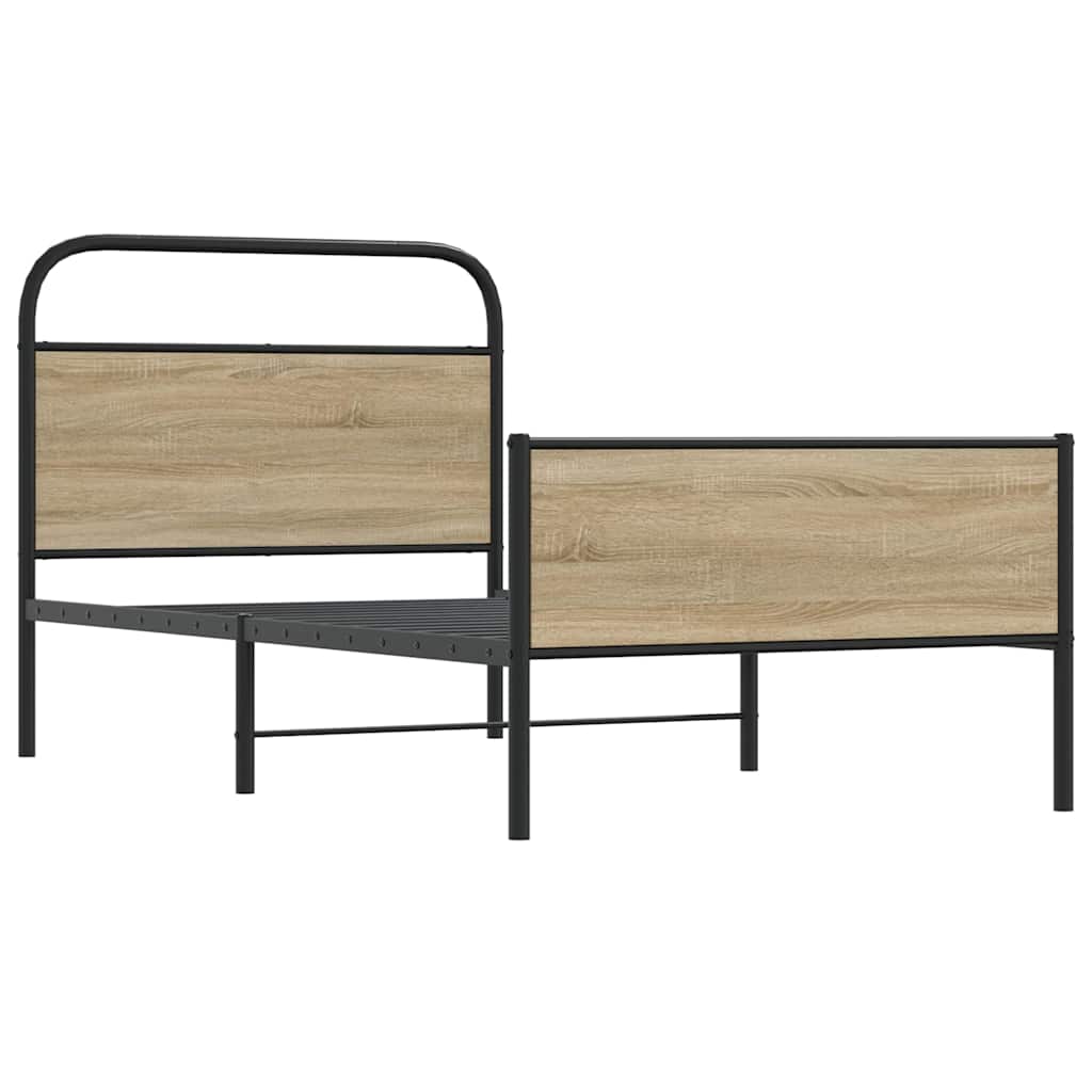 Bed Frame without Mattress 90x190 cm Sonoma Oak Engineered Wood