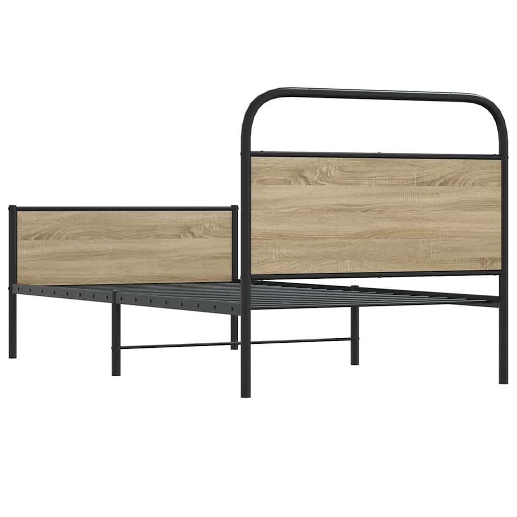 Bed Frame without Mattress 90x190 cm Sonoma Oak Engineered Wood