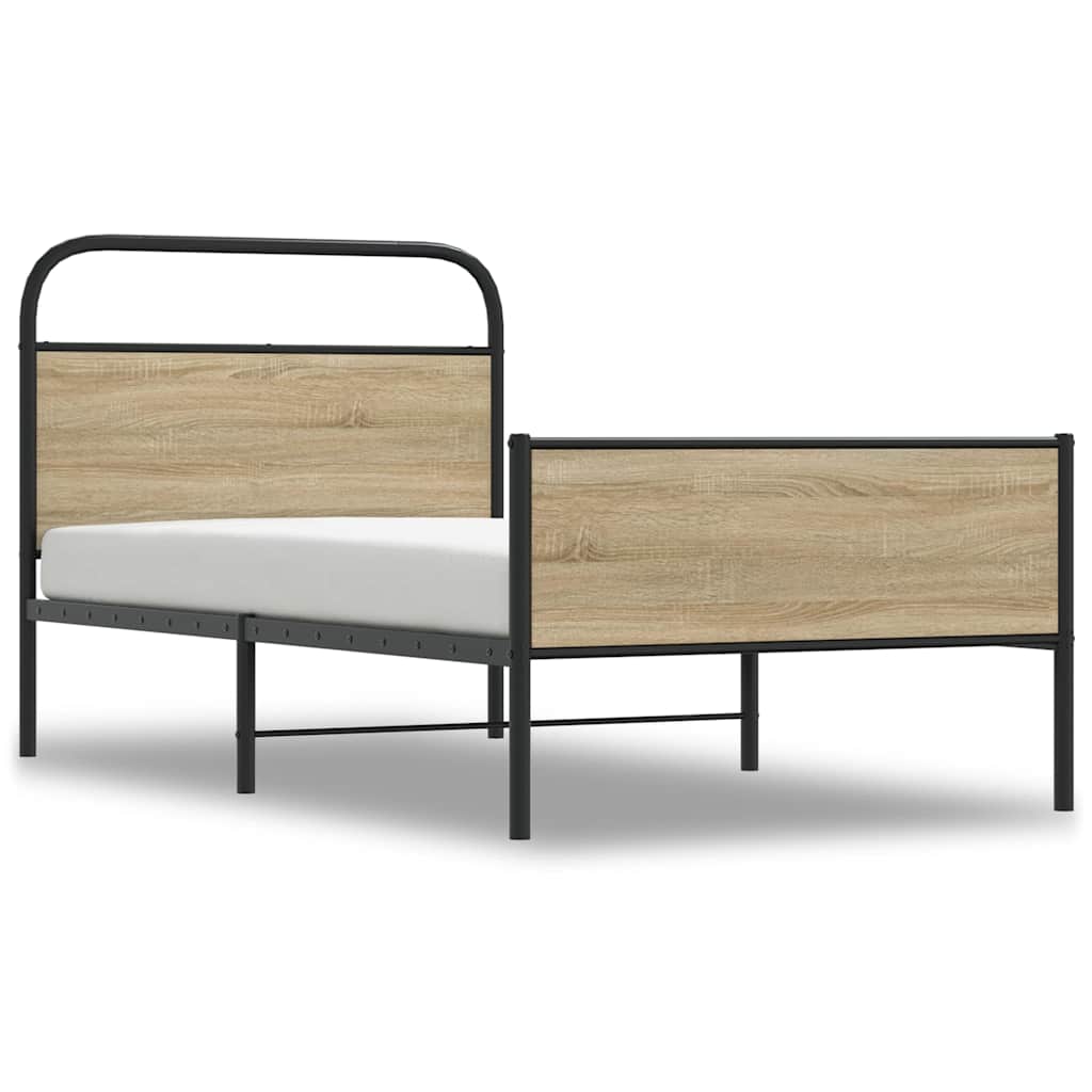 Bed Frame without Mattress 90x200 cm Sonoma Oak Engineered Wood