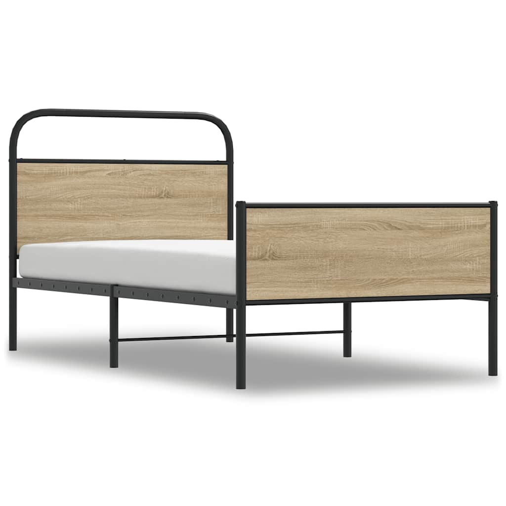 Bed Frame without Mattress 90x200 cm Sonoma Oak Engineered Wood