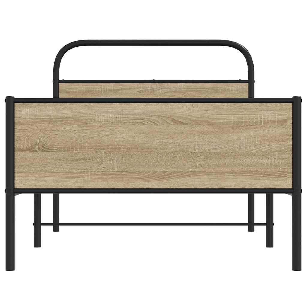 Bed Frame without Mattress 100x200 cm Sonoma Oak Engineered Wood