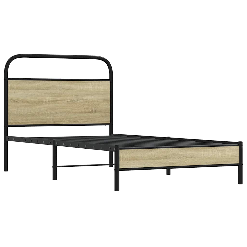 Bed Frame without Mattress 90x200 cm Sonoma Oak Engineered Wood