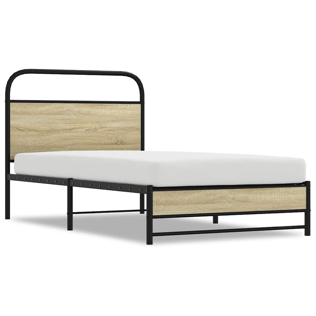 Bed Frame without Mattress 90x200 cm Sonoma Oak Engineered Wood