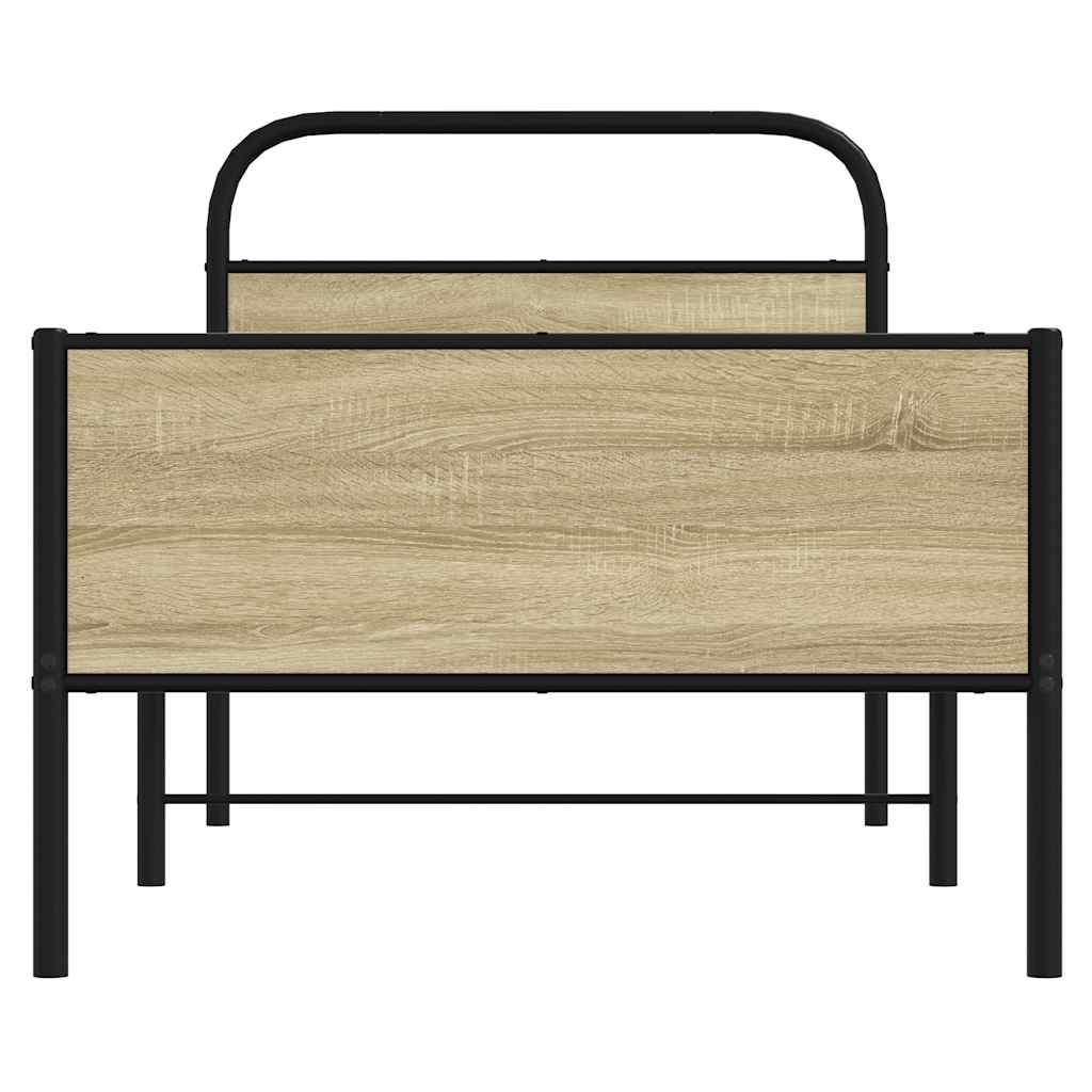 Bed Frame without Mattress 75x190 cm Sonoma Oak Engineered Wood