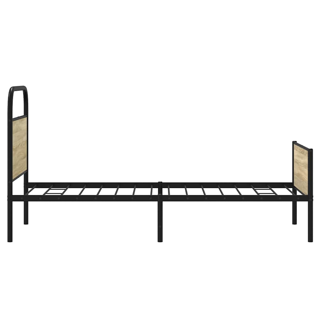 Bed Frame without Mattress 75x190 cm Sonoma Oak Engineered Wood