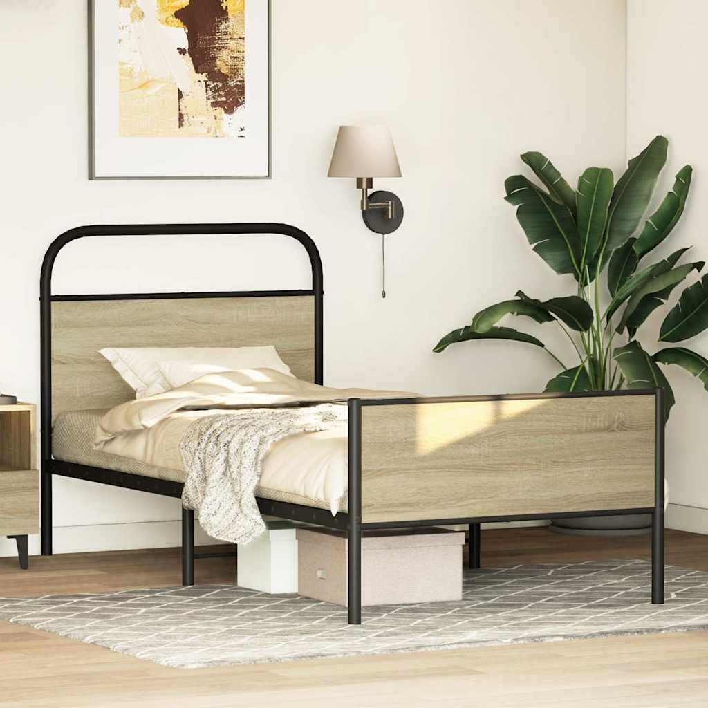 Bed Frame without Mattress 80x200 cm Sonoma Oak Engineered Wood