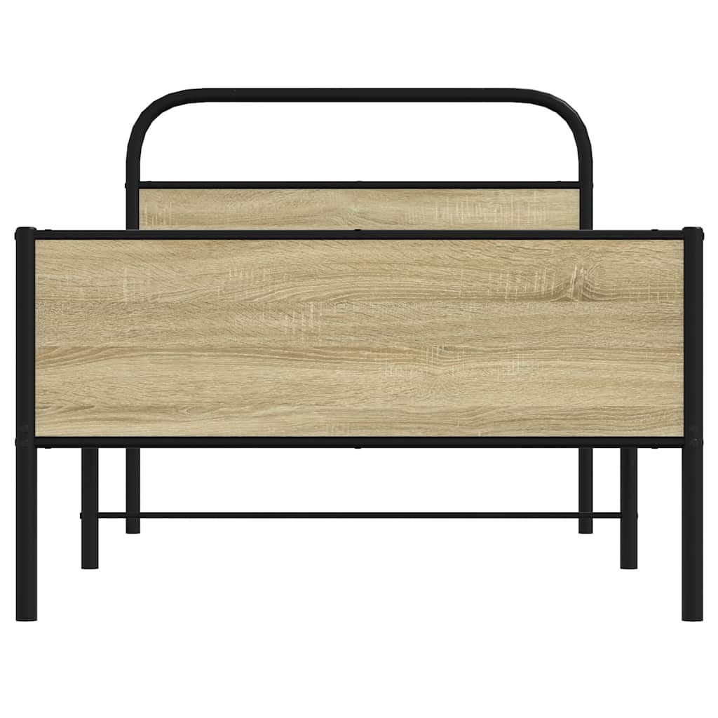 Bed Frame without Mattress 100x190 cm Sonoma Oak Engineered Wood