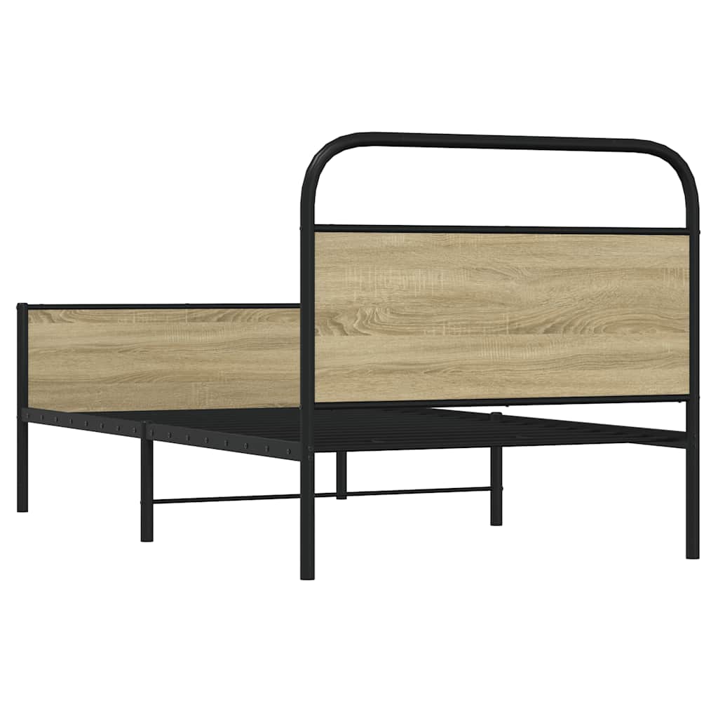 Bed Frame without Mattress 100x190 cm Sonoma Oak Engineered Wood