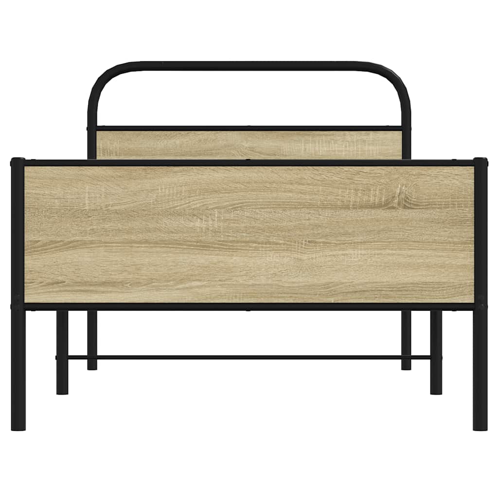 Bed Frame without Mattress 100x200 cm Sonoma Oak Engineered Wood