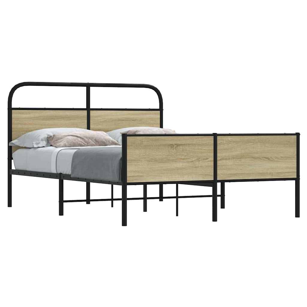 Bed Frame without Mattress 140x200 cm Sonoma Oak Engineered Wood