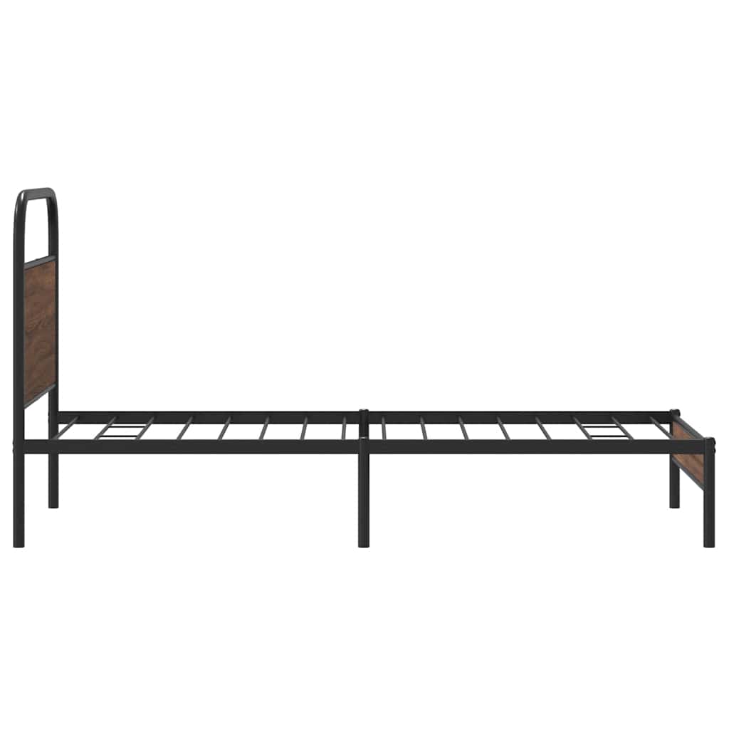 Bed Frame without Mattress 90x190 cm Brown Oak Engineered Wood