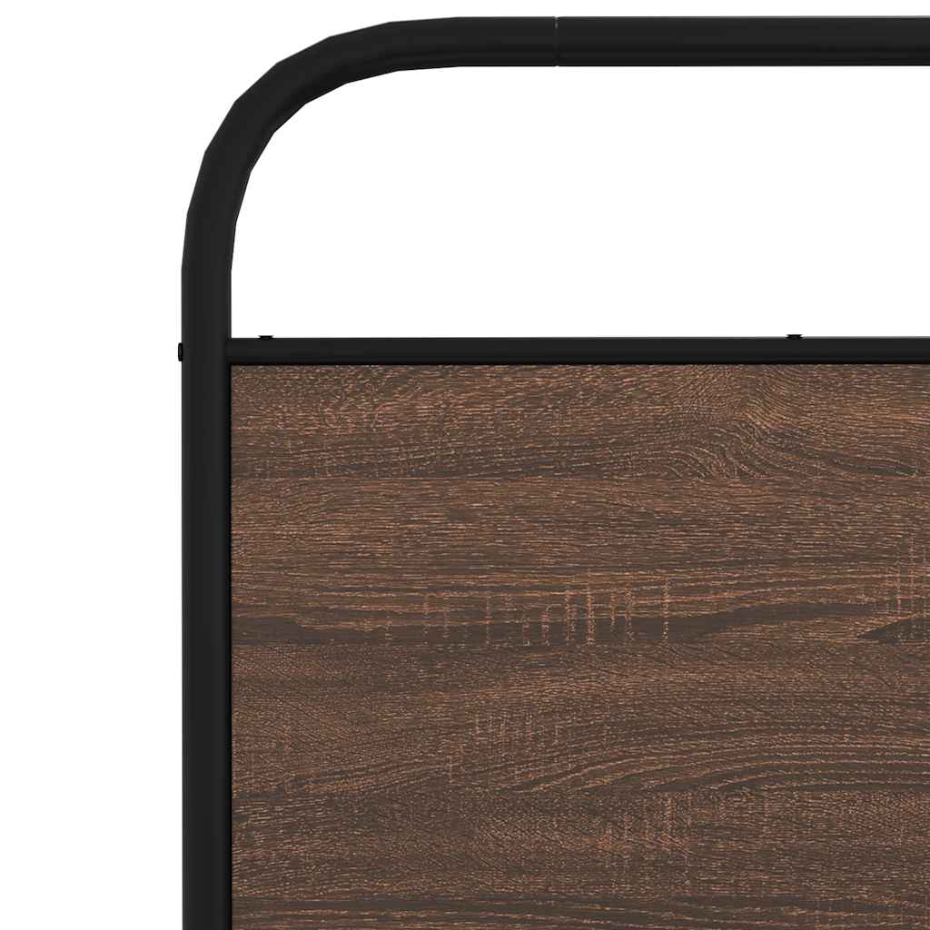 Bed Frame without Mattress 120x190 cm Brown Oak Engineered Wood