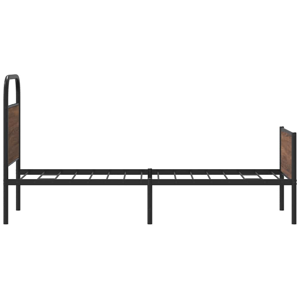 Bed Frame without Mattress 80x200 cm Brown Oak Engineered Wood