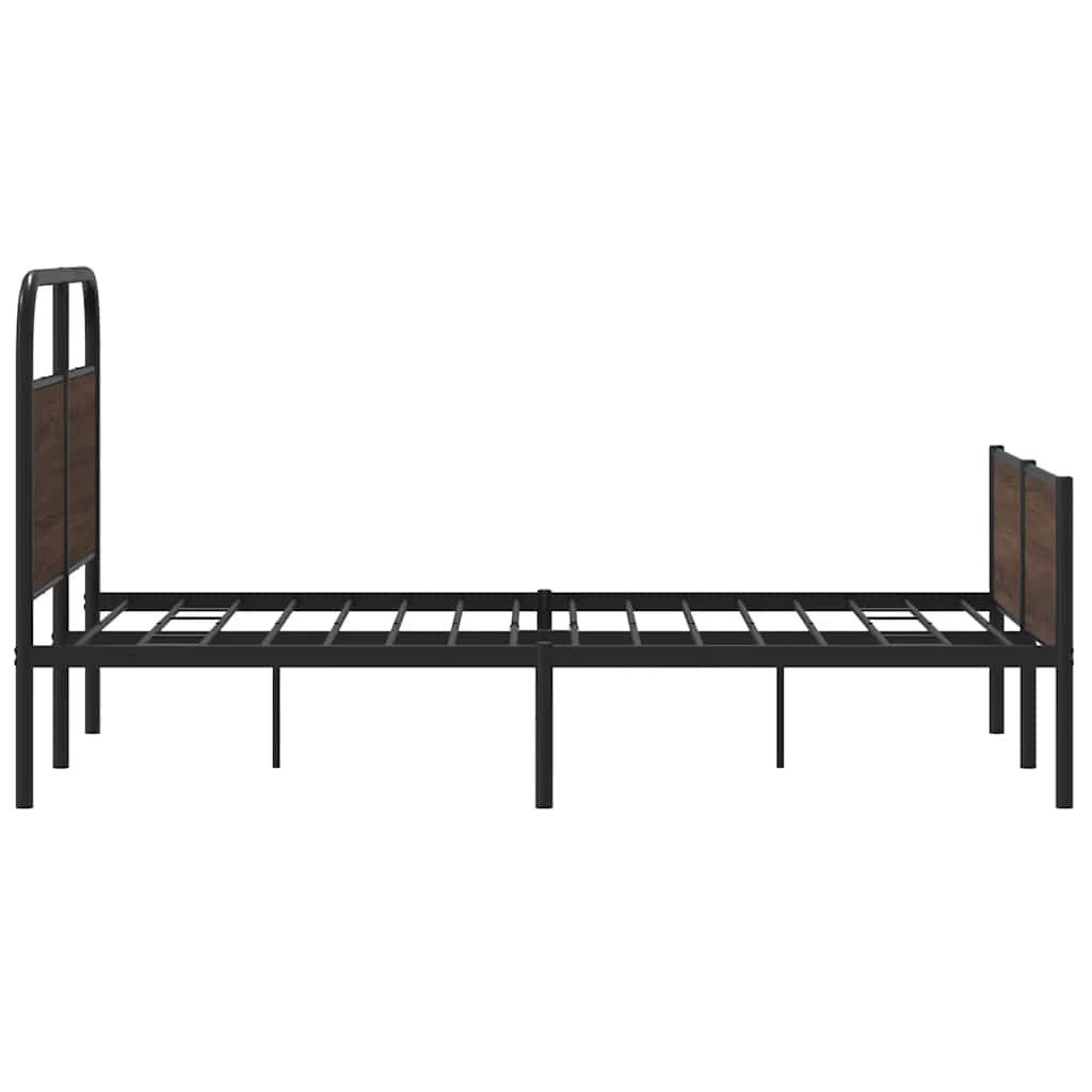 Bed Frame without Mattress 135x190 cm Brown Oak Engineered Wood