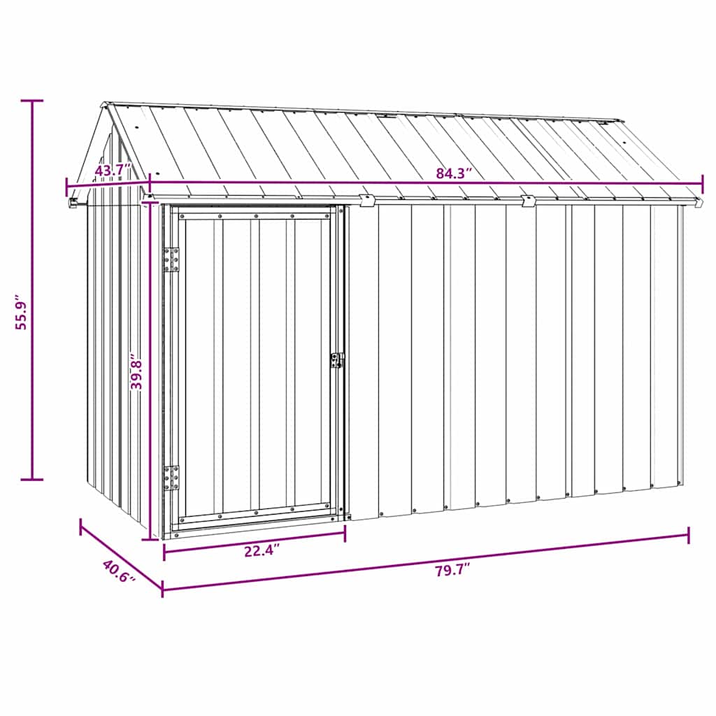 Bird Cage Anthracite 215 x 112 x 141 cm Galvanised steel