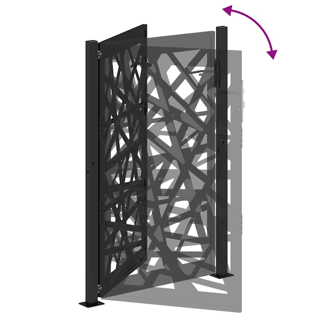 Garden Gate Black 105x155 cm Steel Light Design