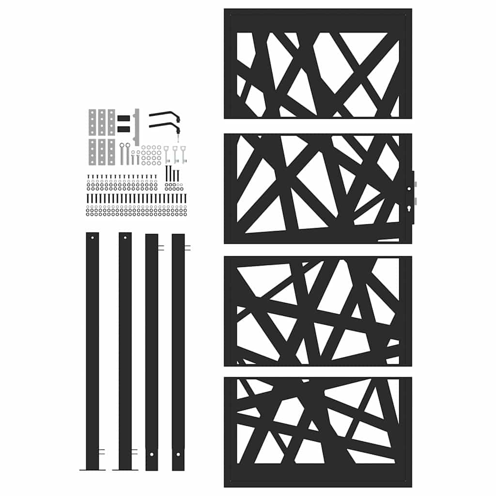 Garden Gate Black 105x205 cm Steel Light Design