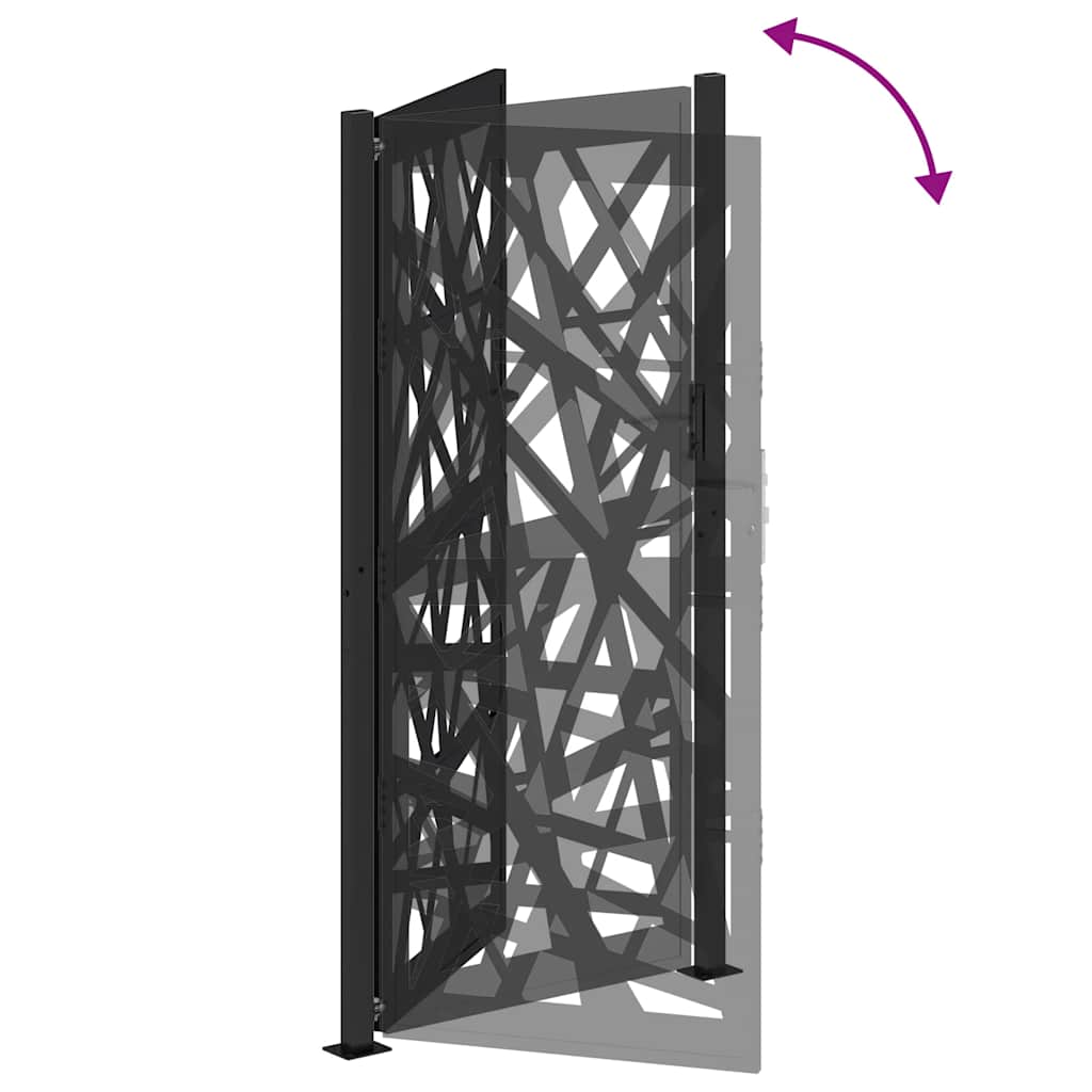 Garden Gate Black 105x205 cm Steel Light Design