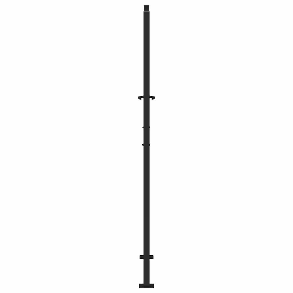 Garden Gate Black 105x180 cm Steel Leaf Design