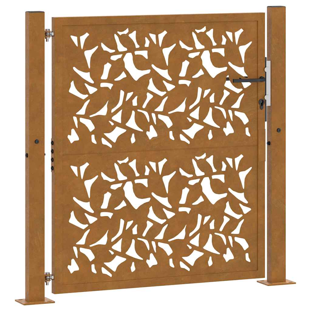 Garden Gate 105x105 cm Weathering Steel Leaf Design
