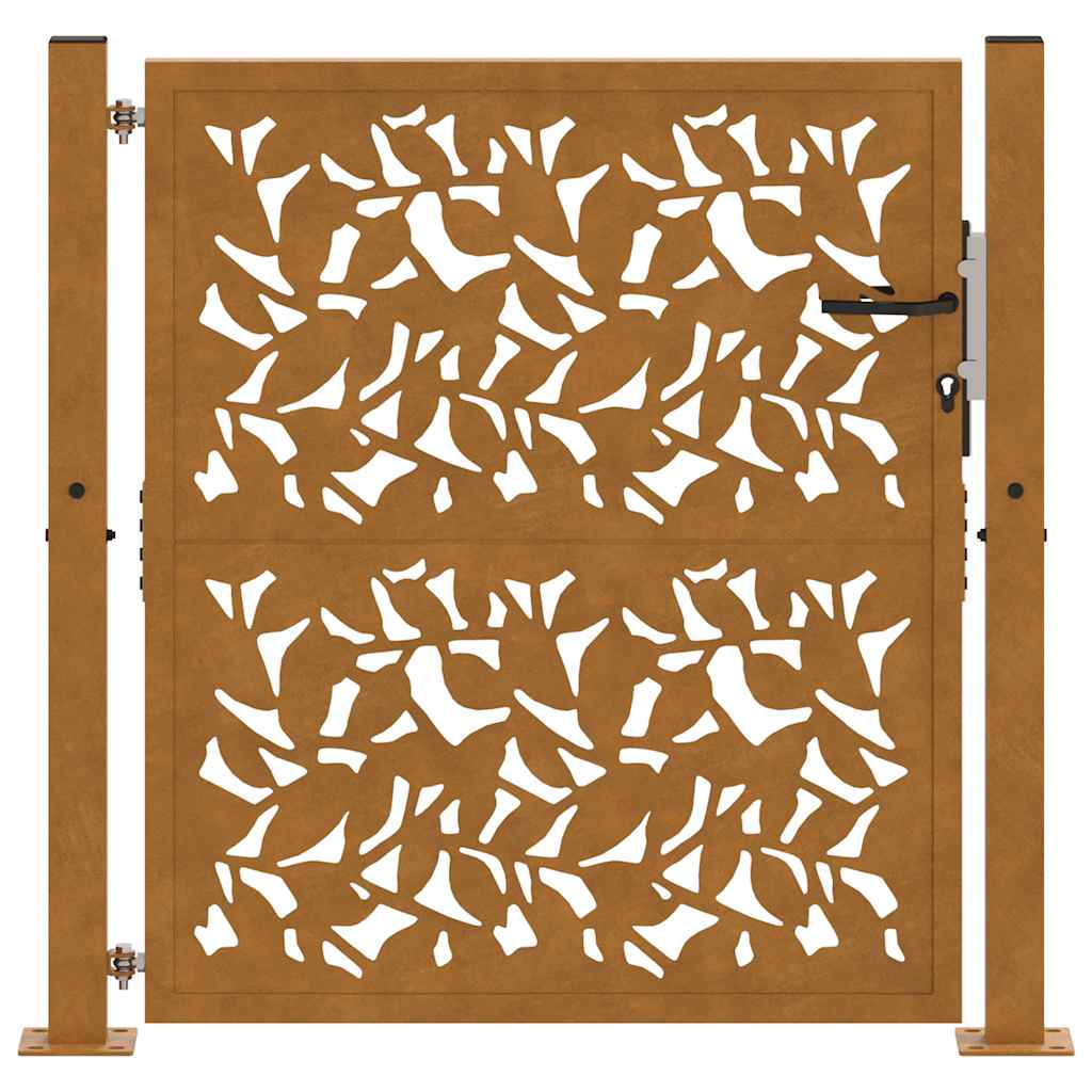 Garden Gate 105x105 cm Weathering Steel Leaf Design