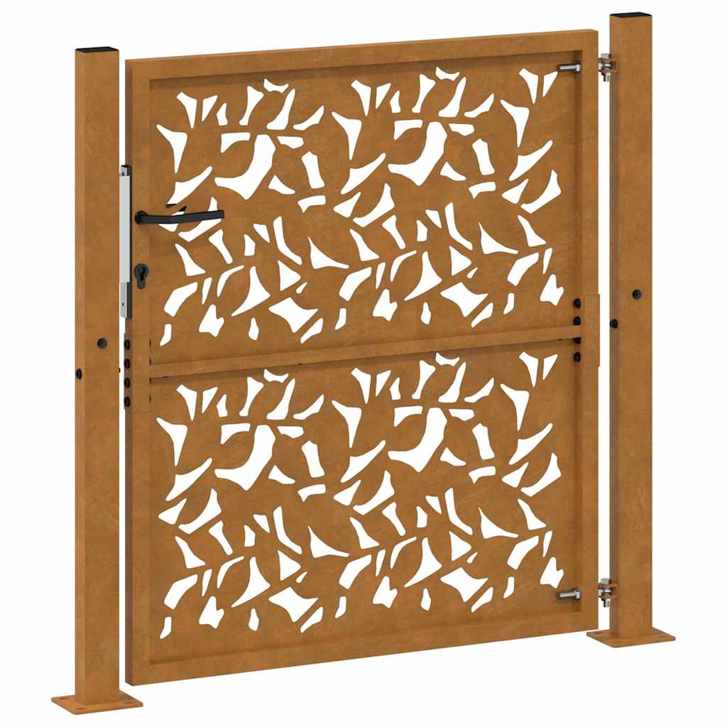 Garden Gate 105x105 cm Weathering Steel Leaf Design