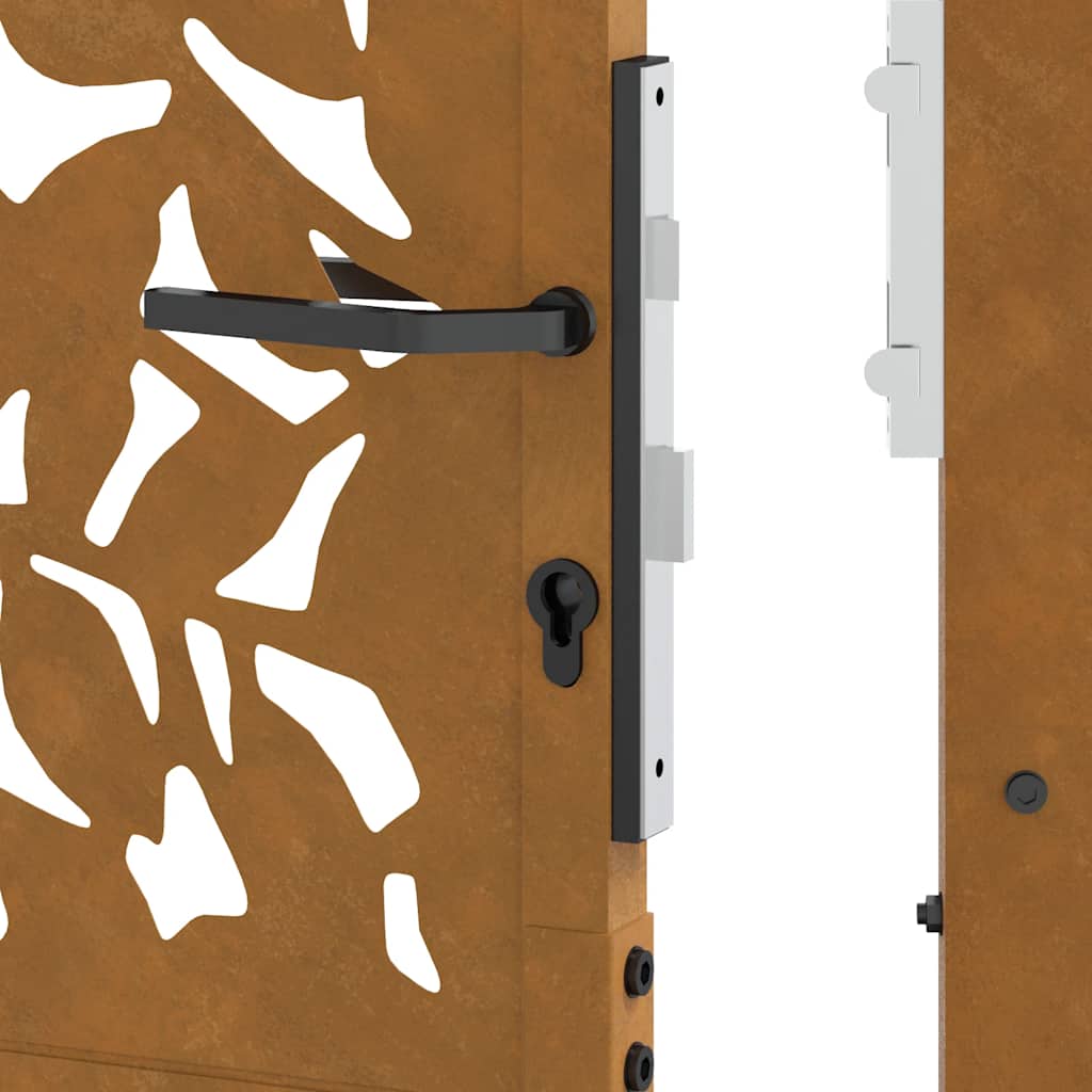Garden Gate 105x180 cm Weathering Steel Leaf Design