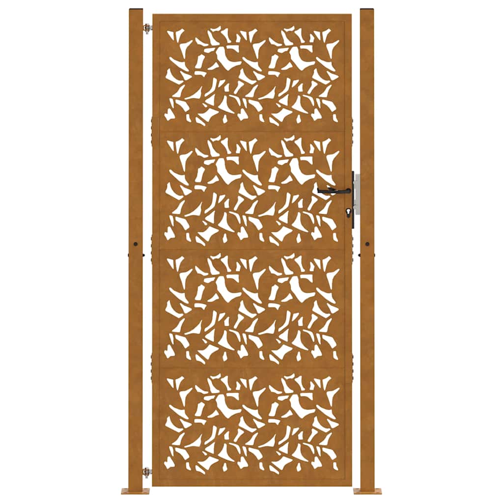 Garden Gate 105x205 cm Weathering Steel Leaf Design