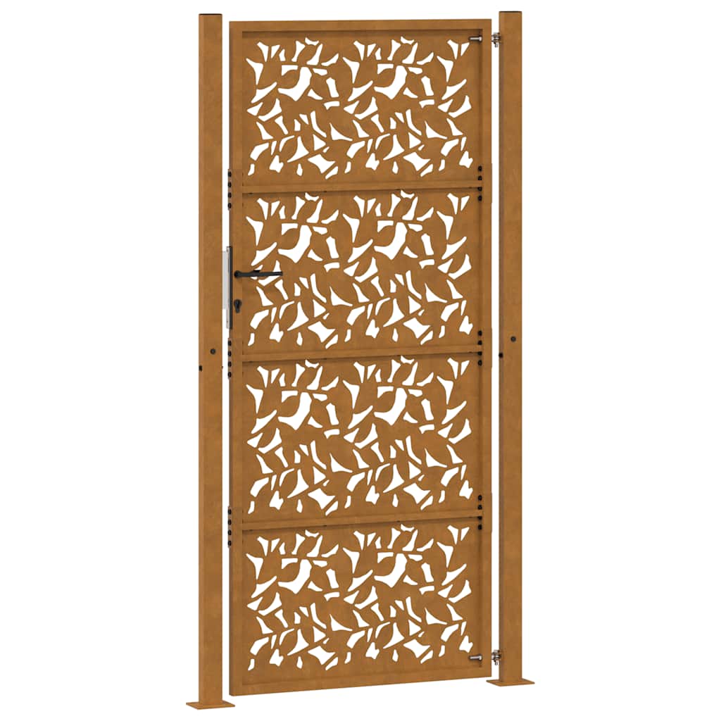 Garden Gate 105x205 cm Weathering Steel Leaf Design