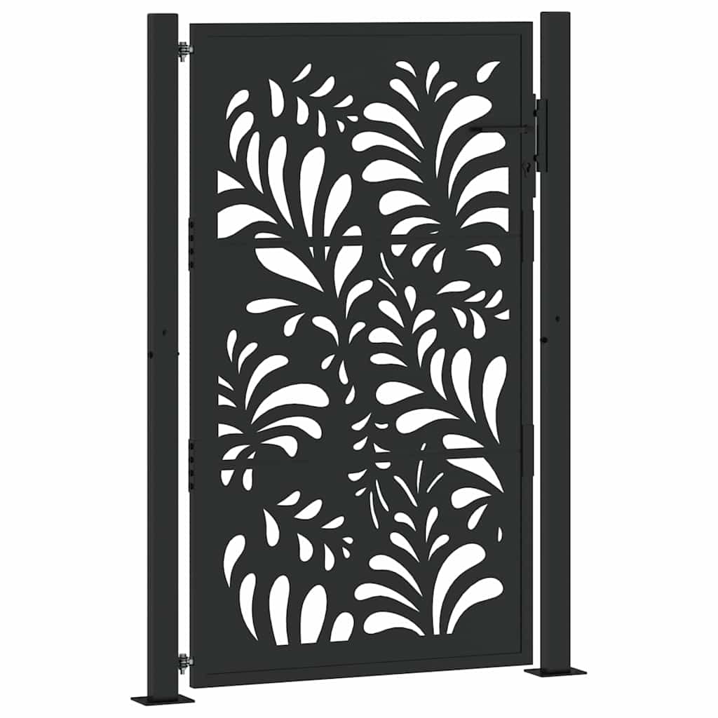Garden Gate Black 105x155 cm Steel Wave Design