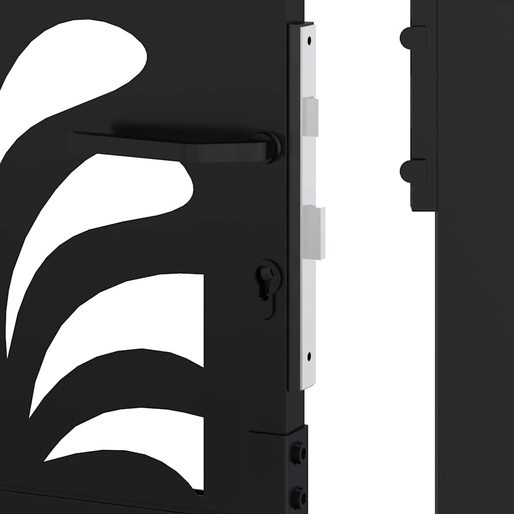 Garden Gate Black 105x155 cm Steel Wave Design