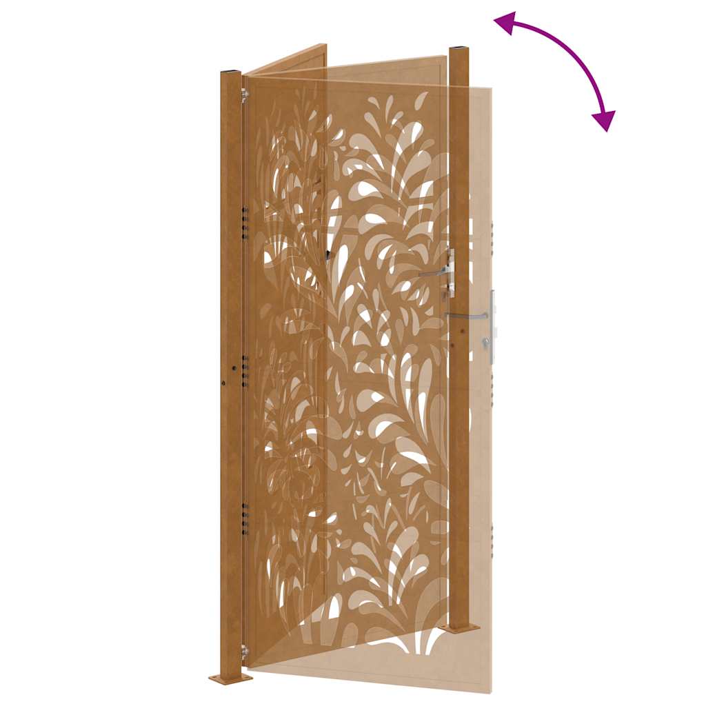 Garden Gate 105x205 cm Weathering Steel Wave Design