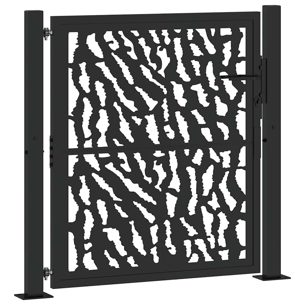 Garden Gate Black 105x106 cm Steel Trace Design