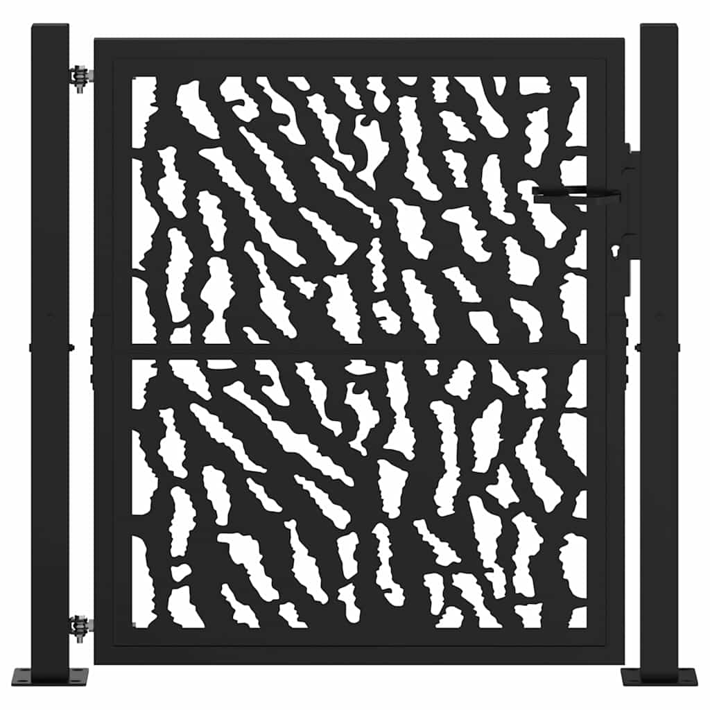 Garden Gate Black 105x106 cm Steel Trace Design