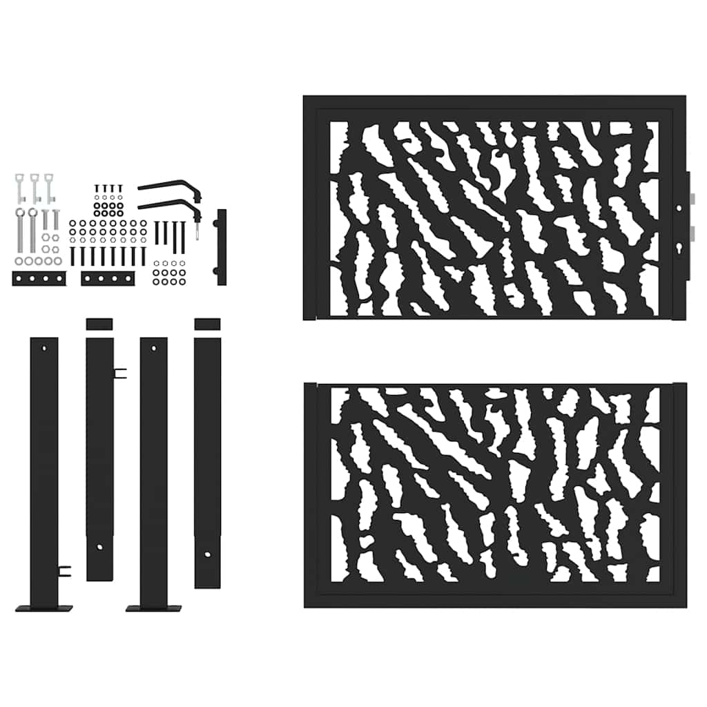 Garden Gate Black 105x106 cm Steel Trace Design