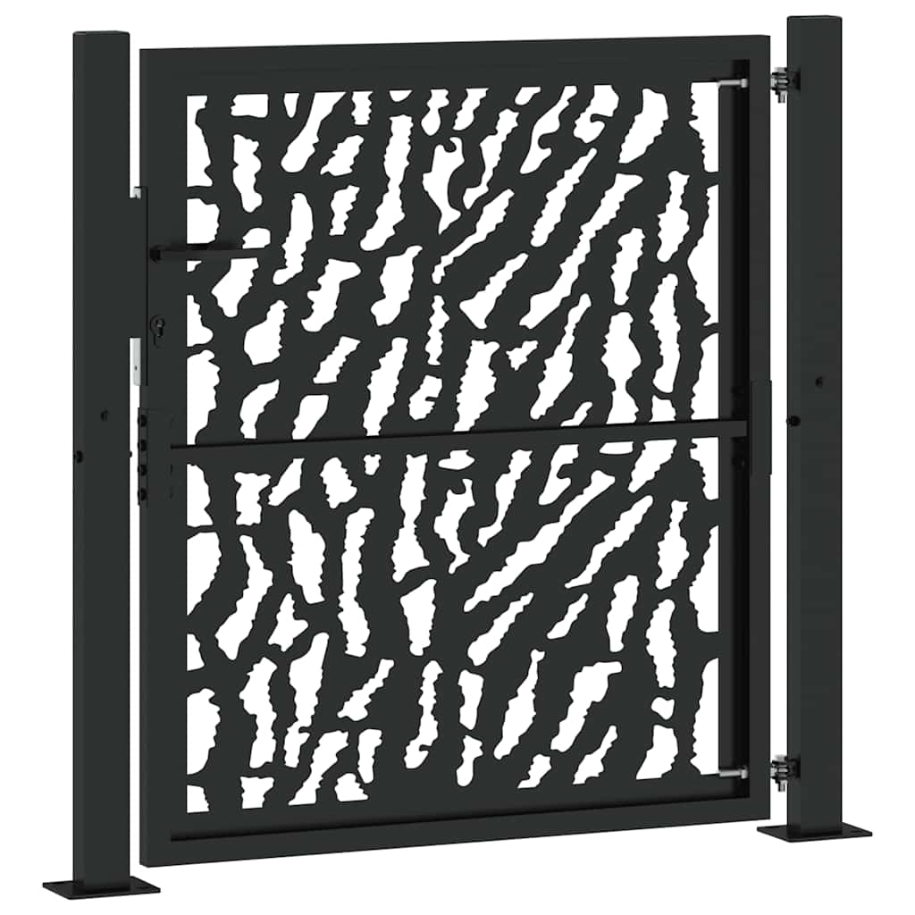 Garden Gate Black 105x106 cm Steel Trace Design