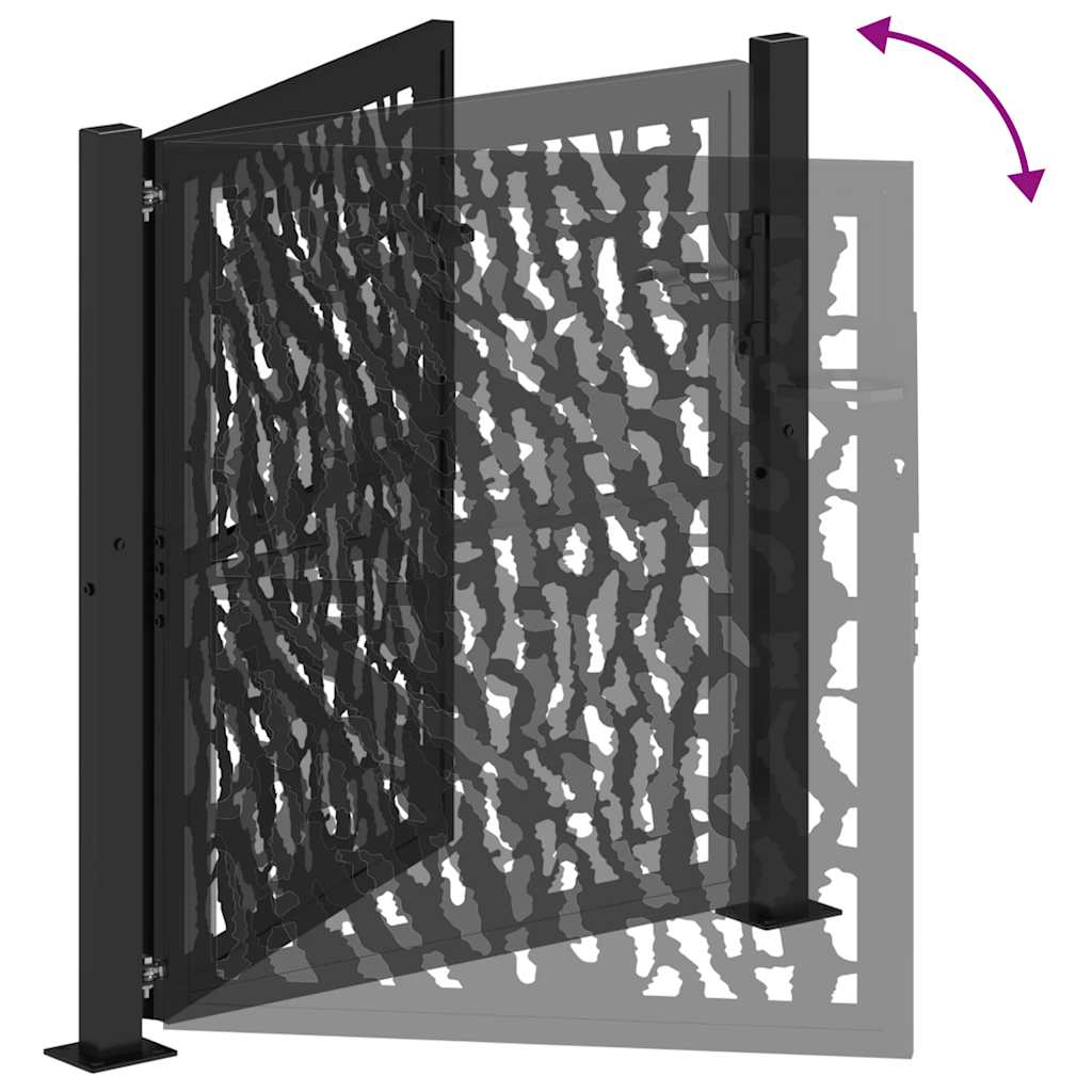 Garden Gate Black 105x106 cm Steel Trace Design