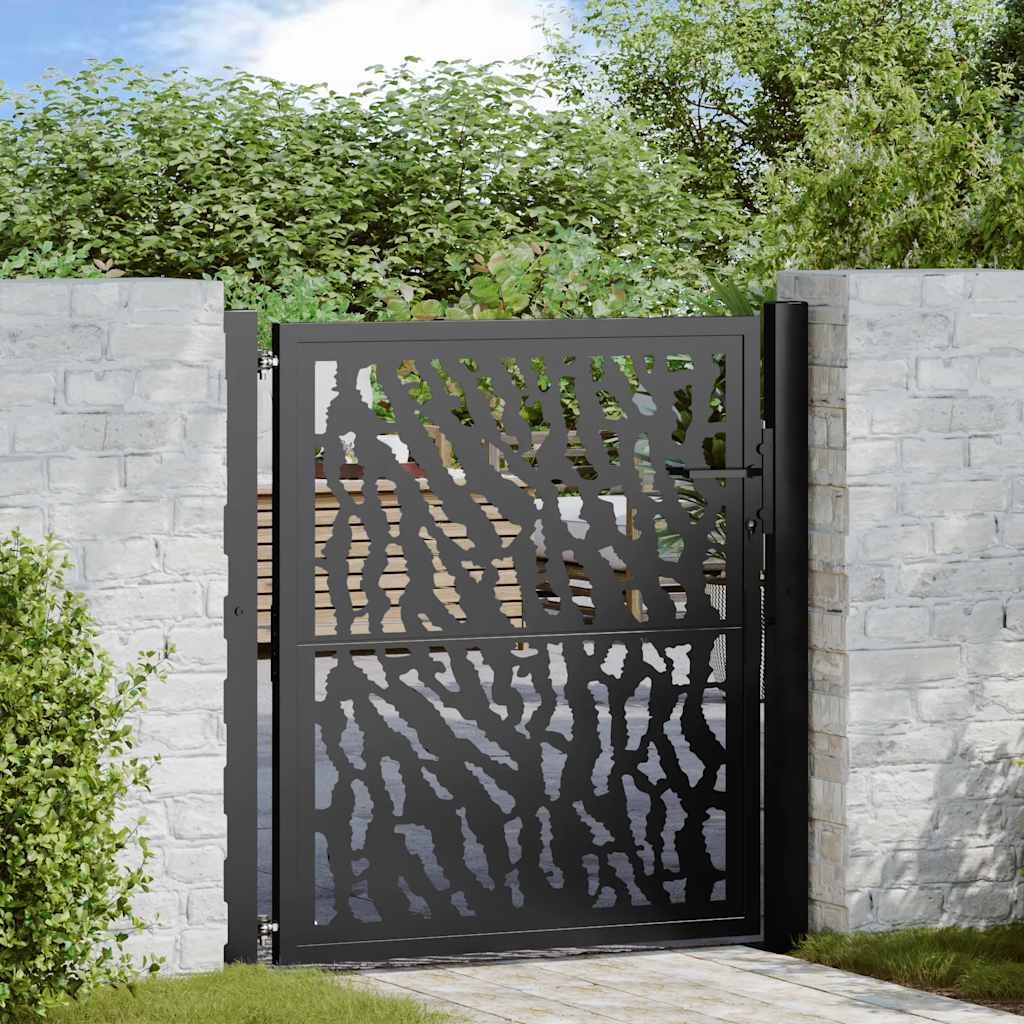 Garden Gate Black 105x106 cm Steel Trace Design